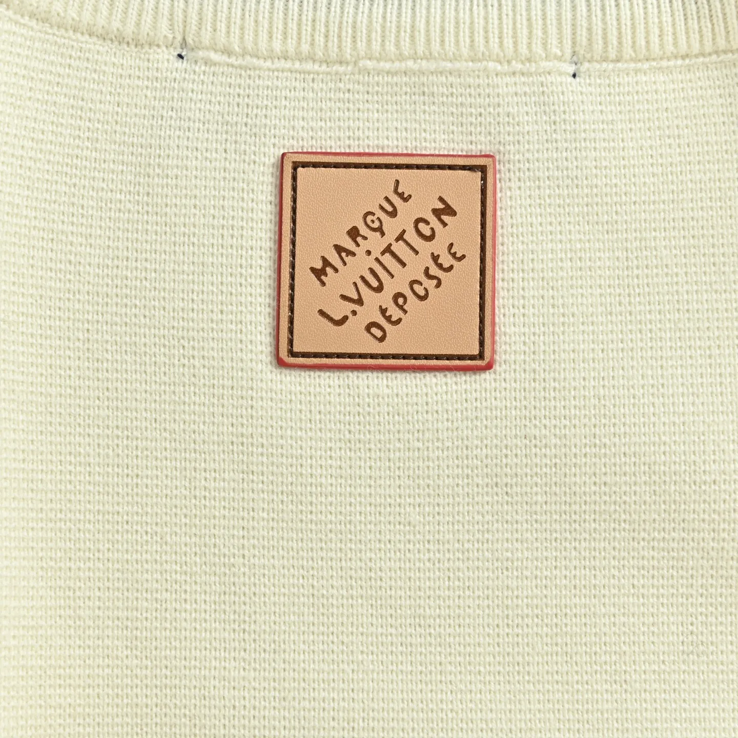 Louis Vuitton/Louis Vuitton off-white embroidered patchwork mixed knitted sports jacket
